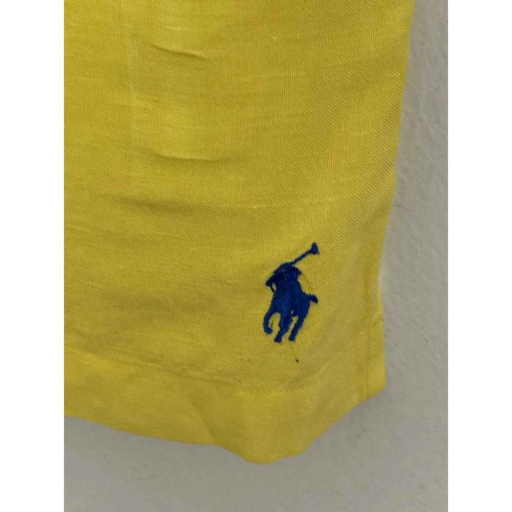 Polo Ralph Lauren Coastal Button Down Shirt Mens XLT Yellow Linen Silk Blend